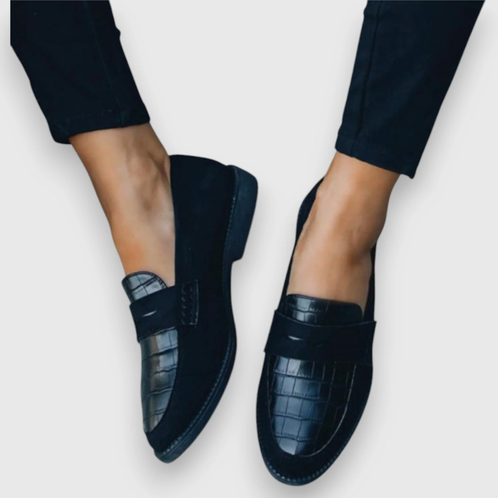 Handmade Croc-Embossed Leather Orthopedic Slippers