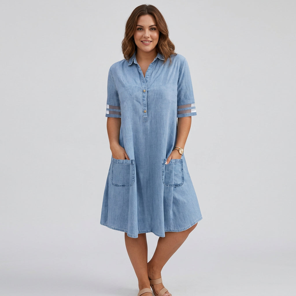Evelyn | Denim-Style Dress, Relaxed A-Line Silhouette