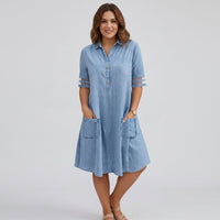 Evelyn | Denim-Style Dress, Relaxed A-Line Silhouette