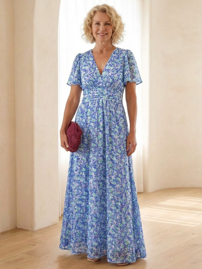 Naomi | Floral V-Neck Maxi Dress