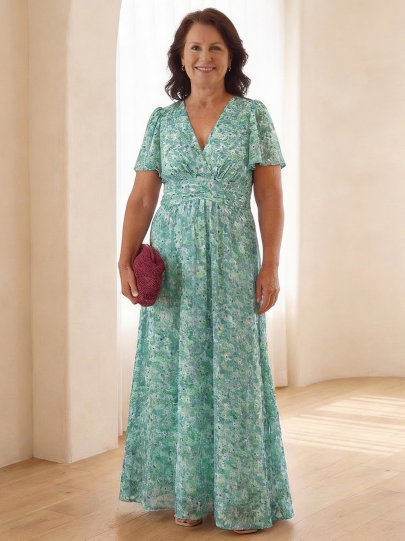 Naomi | Floral V-Neck Maxi Dress