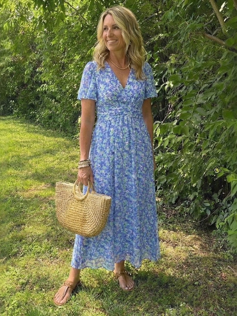 Naomi | Floral V-Neck Maxi Dress