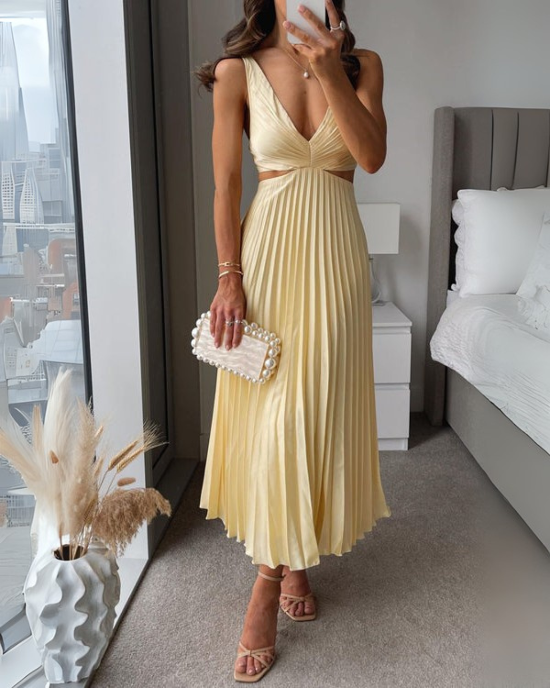 Sleeveless Twist-Front Maxi Dress