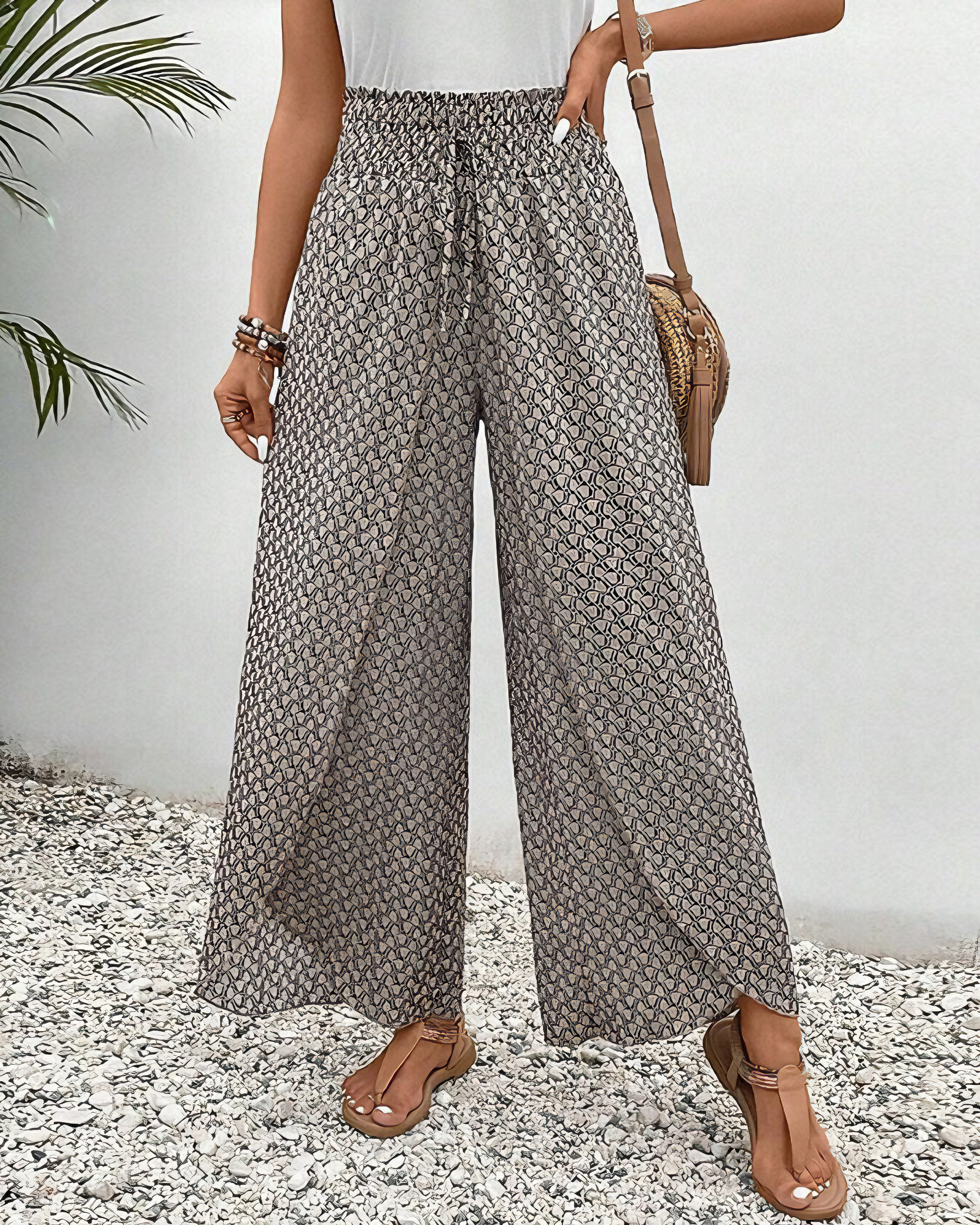 Monica | Wide-Leg Pants with Elastic Waist