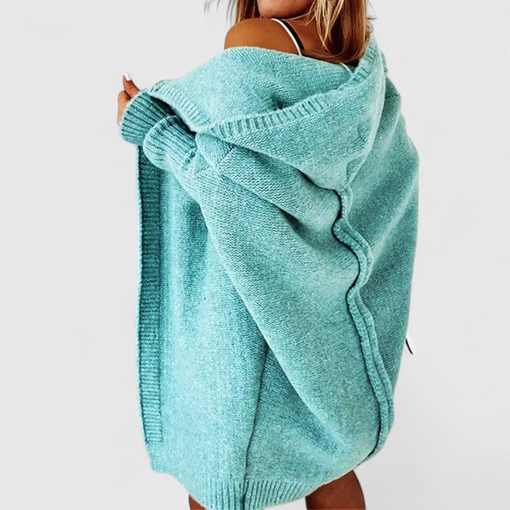 Nora | Hooded Textured Knit Cardigan