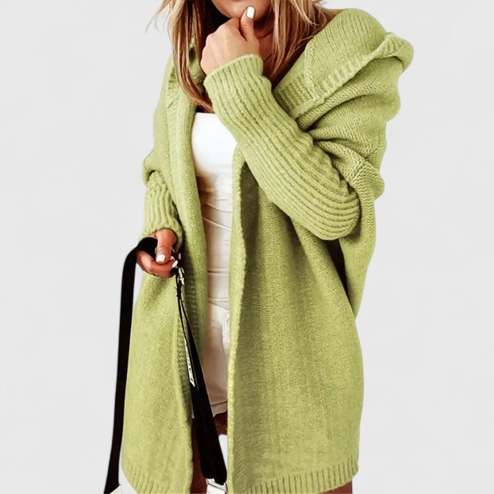 Nora | Hooded Textured Knit Cardigan