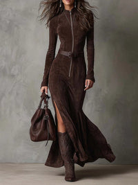 Camila | Sculpted Zip Maxi Dress
