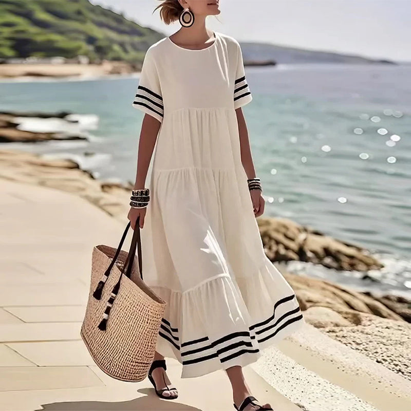 Trendy Vacation Dress Short Sleeves