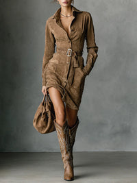 M&H | Suede Midi Dress