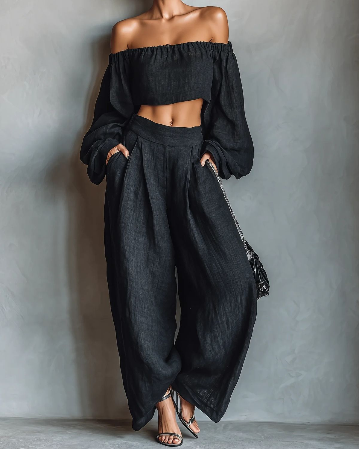 M&H | Two-Piece Set with Wide-Leg Pants