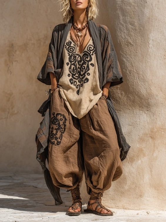 M&H | Three-Piece Set with Bohemian Art Print