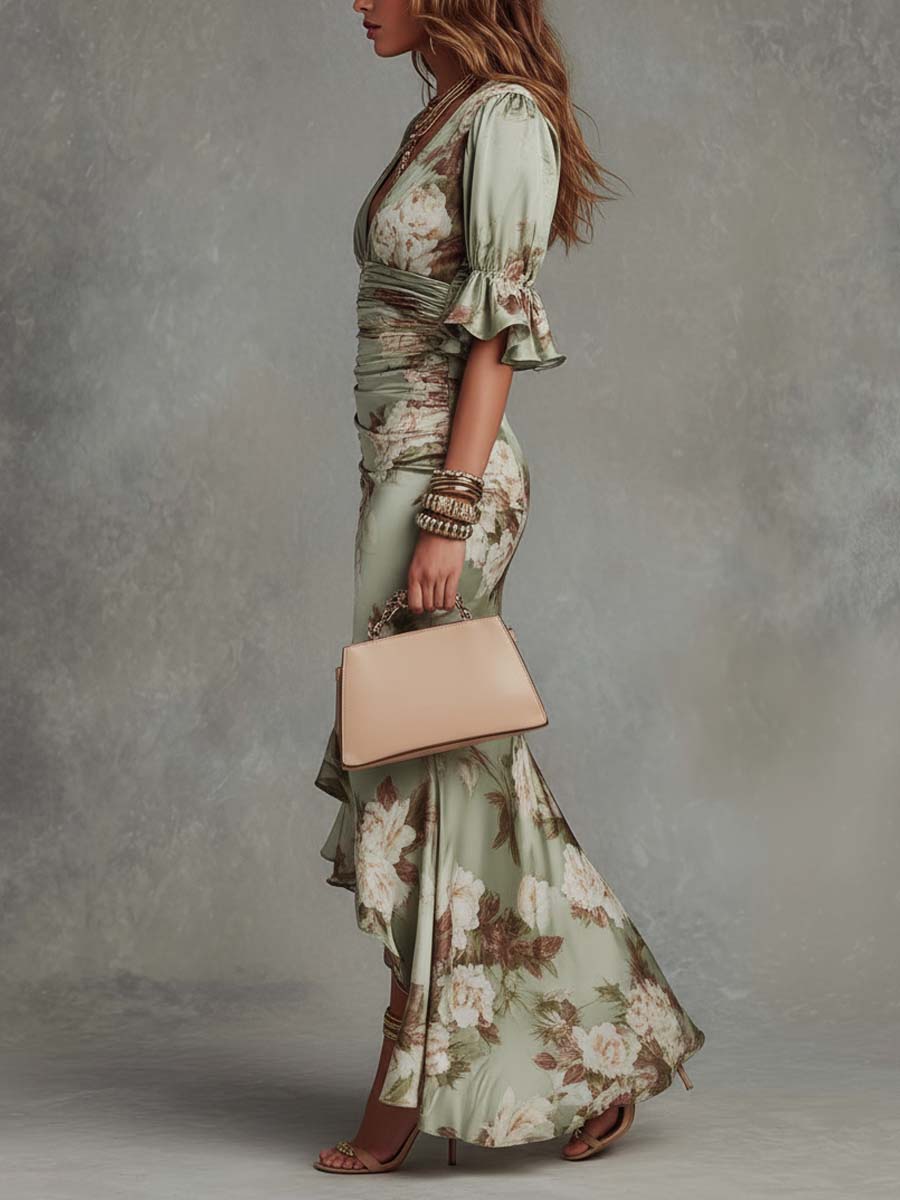 Marisol | Asymmetrical Satin Maxi Dress