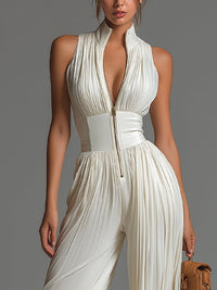 Maya | Pleated Chiffon Jumpsuit