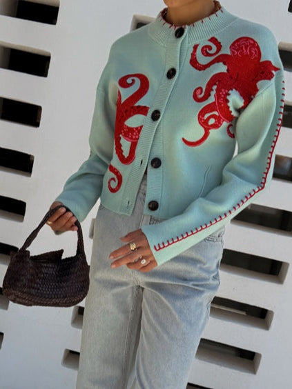 Monica | Cardigan with Octopus Motif