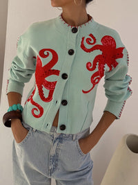 Monica | Cardigan with Octopus Motif