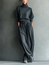 Knit Ensemble Wide Leg Pants
