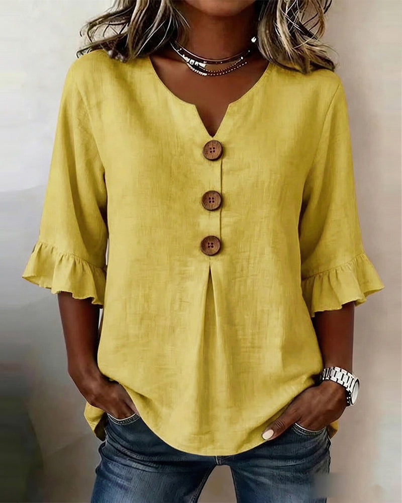 Evelyn | Cotton-Linen Blouse