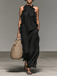 Aisha | Sleeveless Linen-Blend Maxi Dress