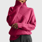 Geometric Knit Turtleneck Sweater