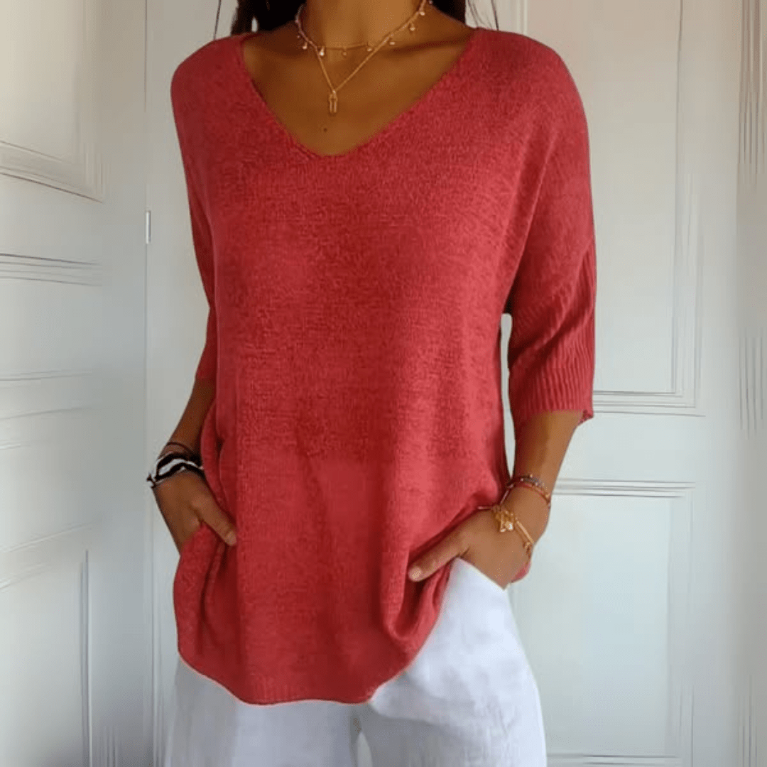 Evelyn | V-Neck Relaxed-Fit Sweater
