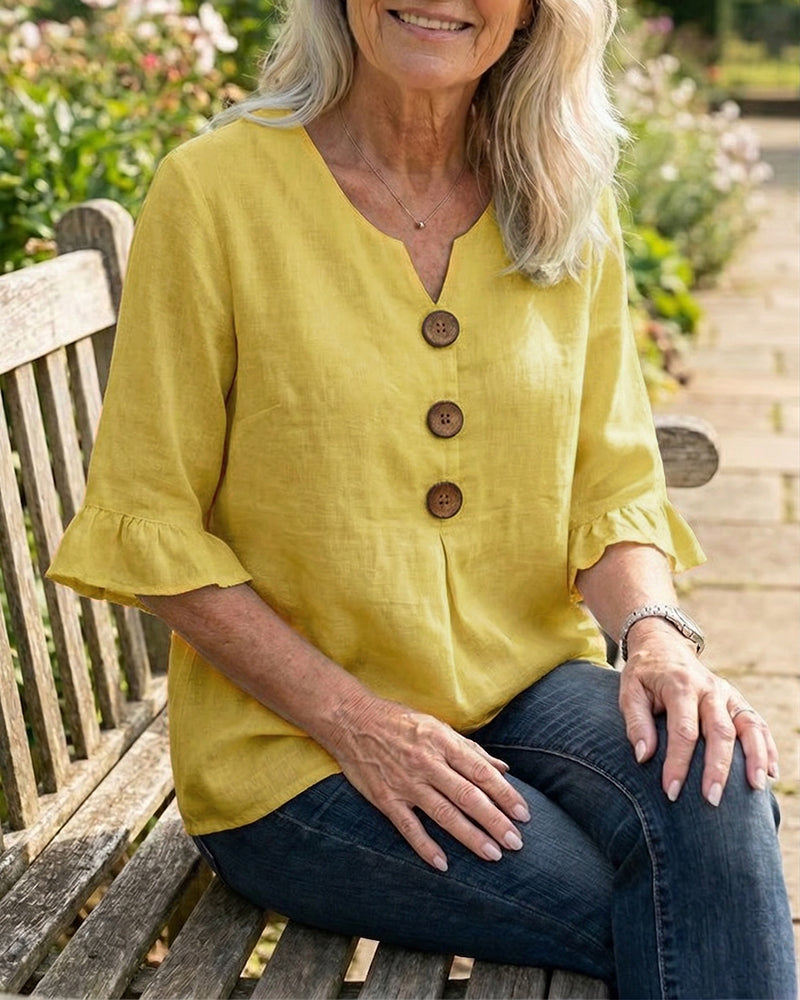 Evelyn | Cotton-Linen Blouse