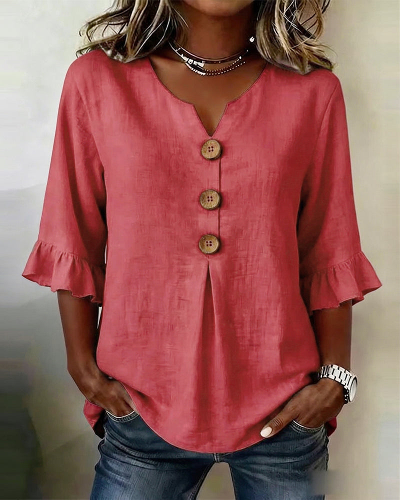 Evelyn | Cotton-Linen Blouse