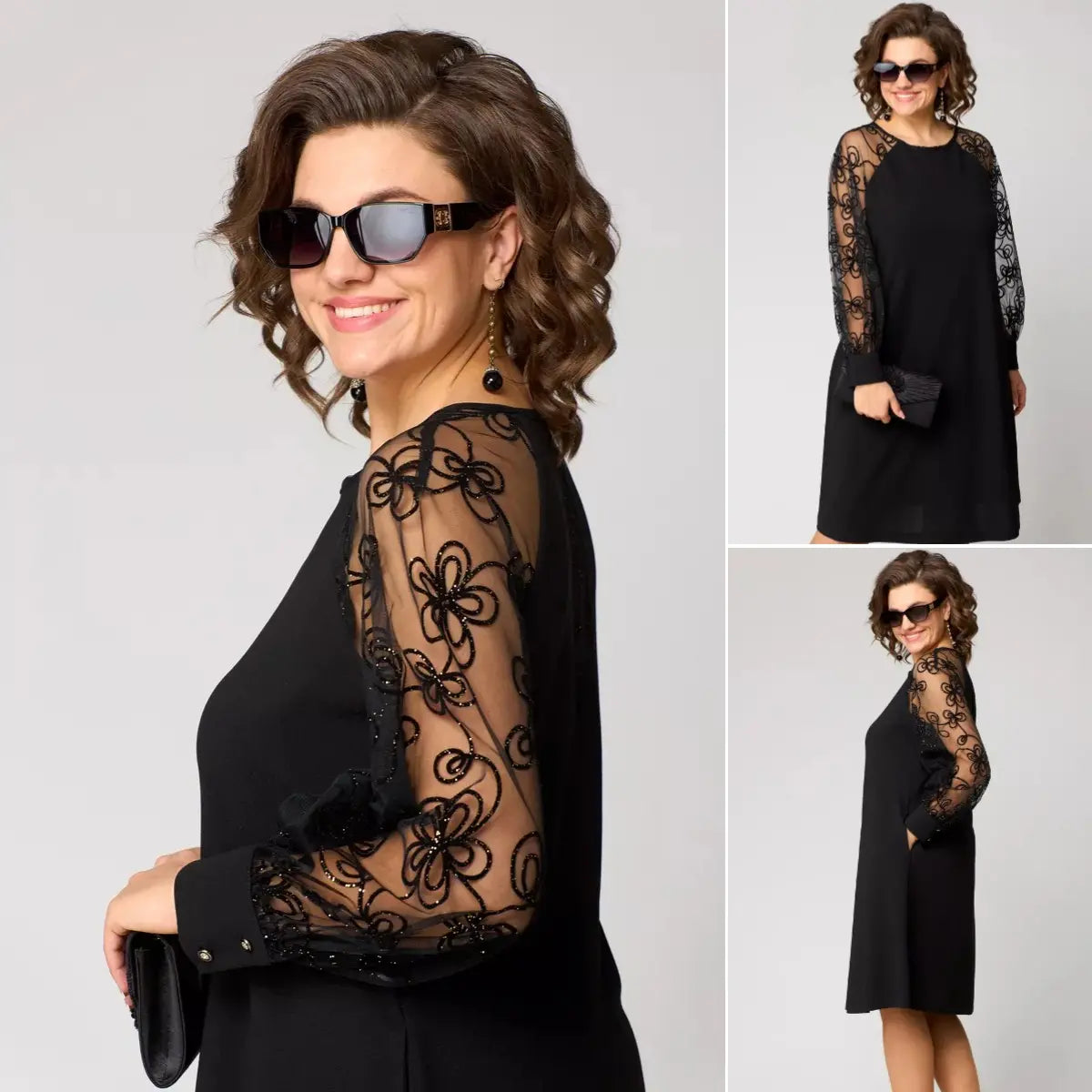 Black Lace Evening Dress