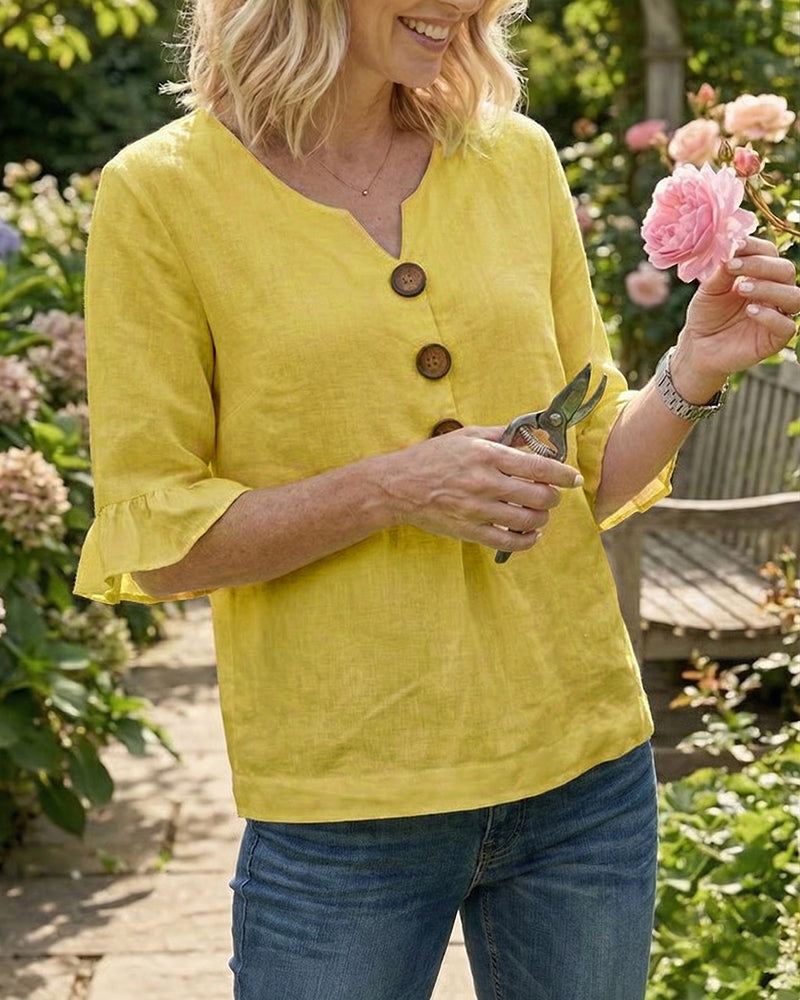 Evelyn | Cotton-Linen Blouse