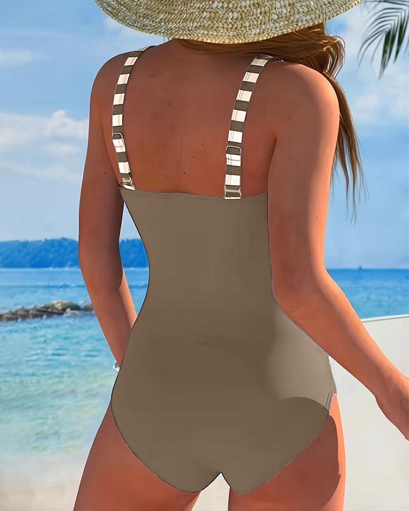 Harper | One-Piece Swimsuit with Color-Block Stripes