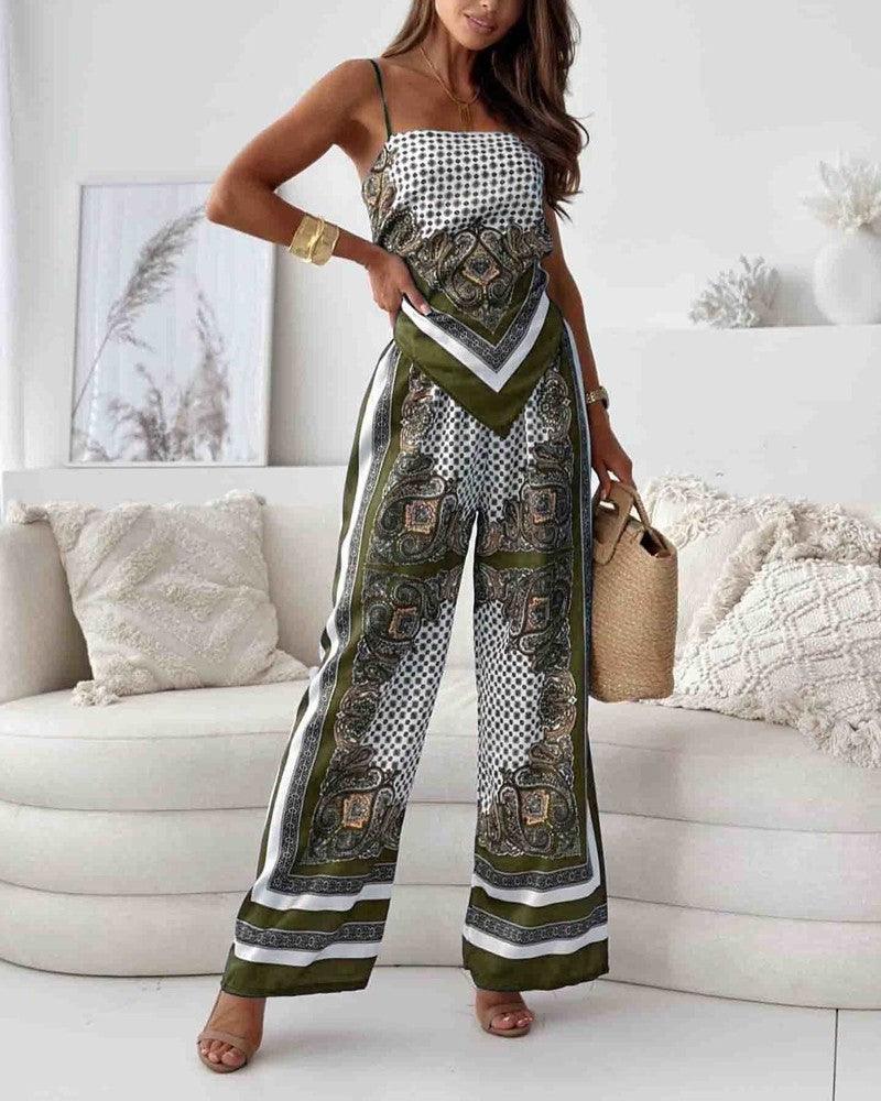 M&H | Vest & Pants Set with Lace-Up Detail