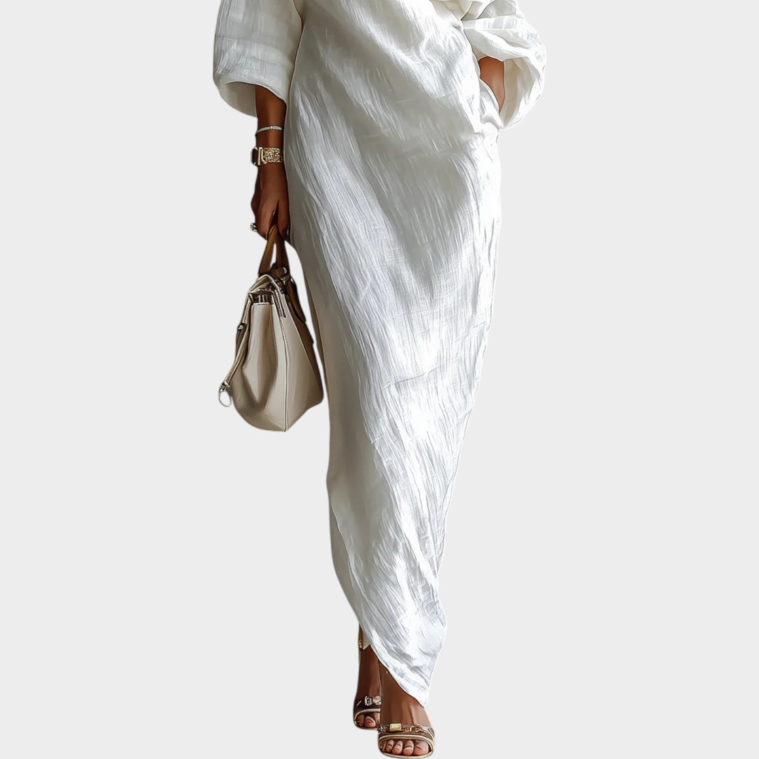 Harper | One-Shoulder Linen Maxi Dress