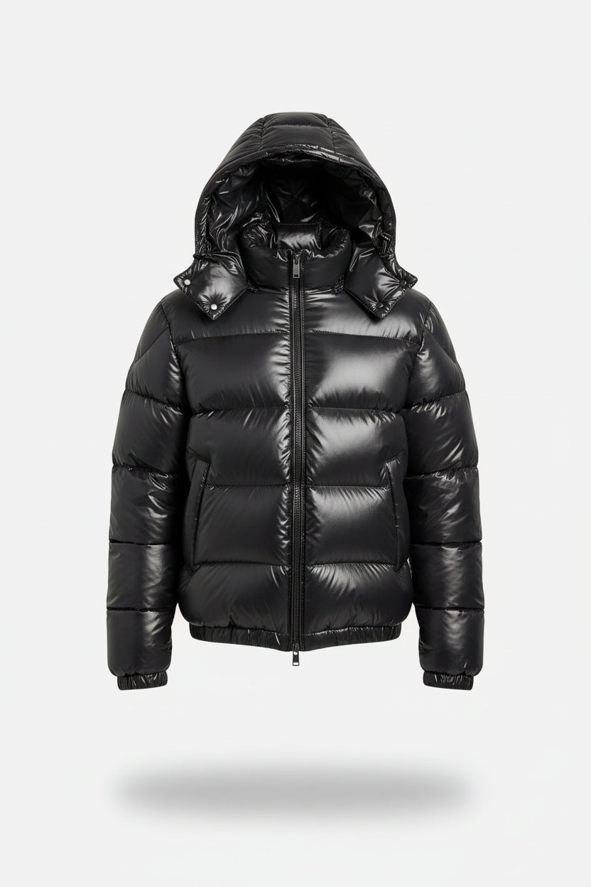 Men’s Sherpa Lined Quilted Jacket with Hood – Warm Puffer Coat for Outdoor & Streetwear