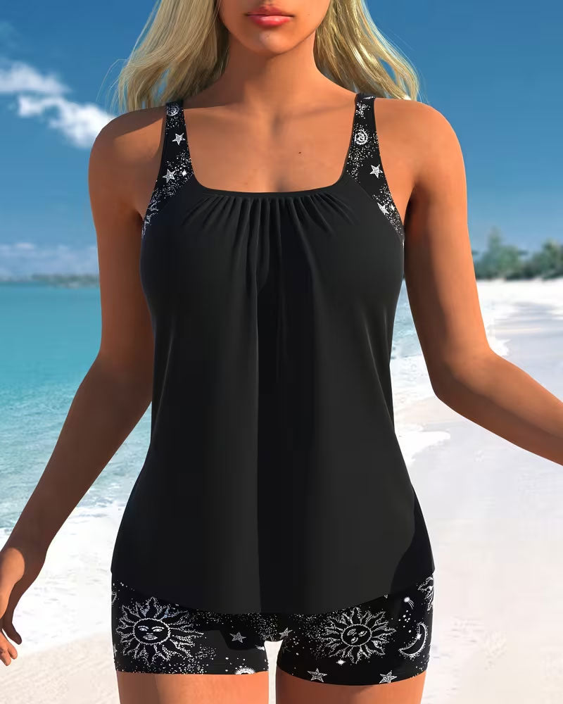 Marissa | Printed Square-Neck Tankini with Shorts