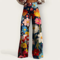 Trendy Multicolored Wide Leg Pants