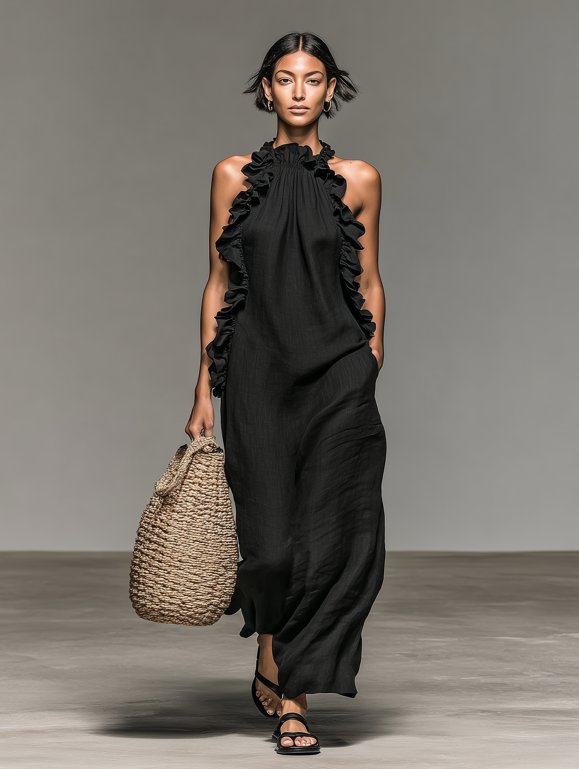 Aisha | Sleeveless Linen-Blend Maxi Dress