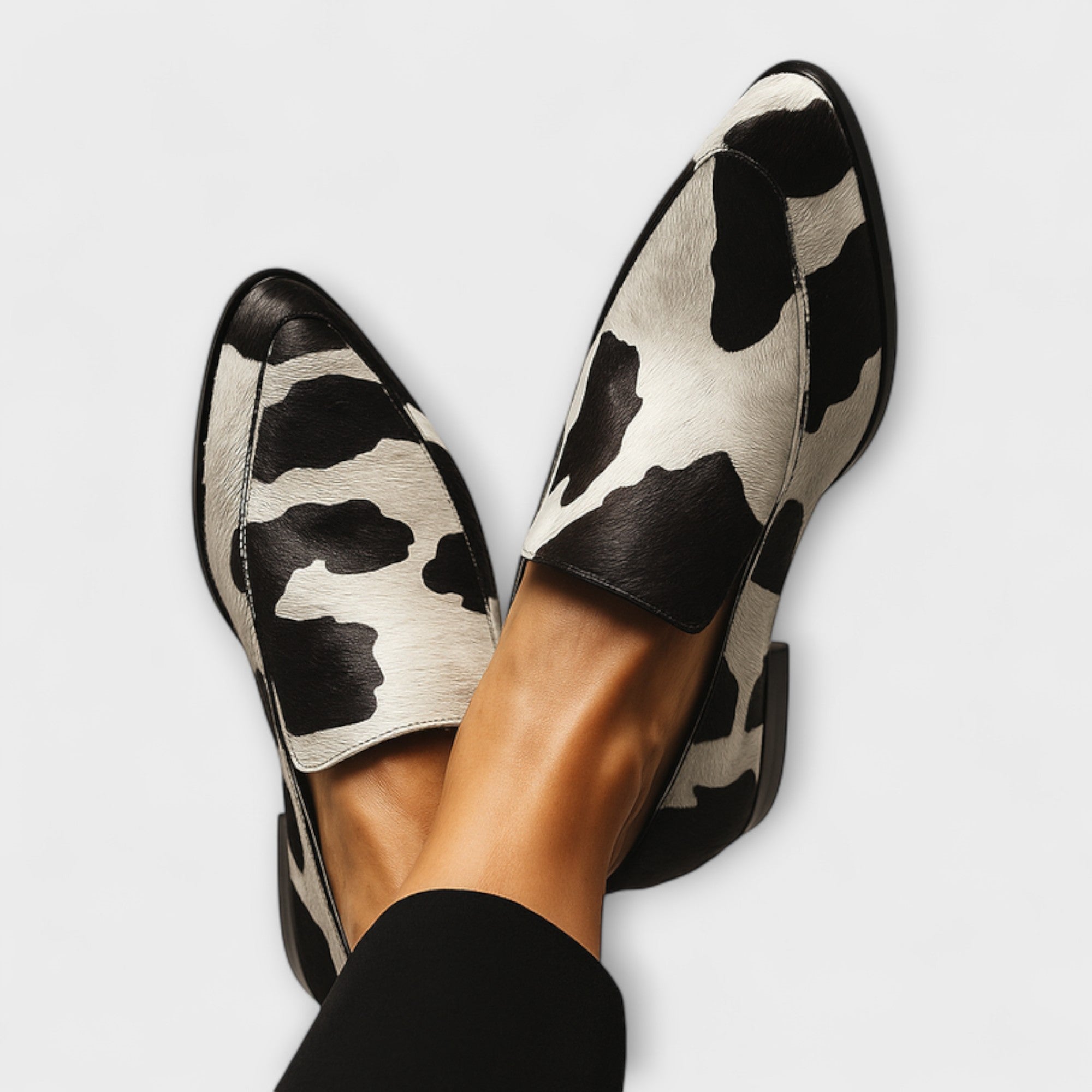 Printed Pointed-Toe Slip-On Mules