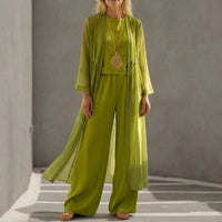 Monica | Three-Piece Set with Wide-Leg Trousers