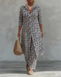 Maya | Printed Two-Piece Set with Button Front