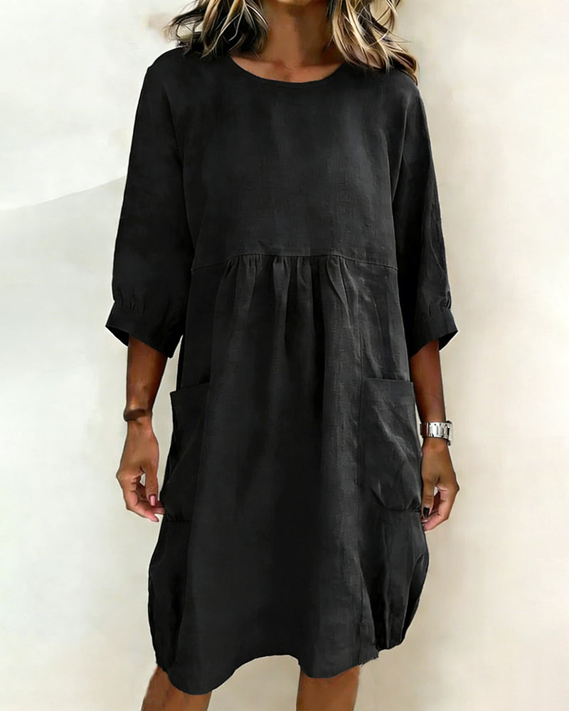 Three-Quarter Sleeve Dress