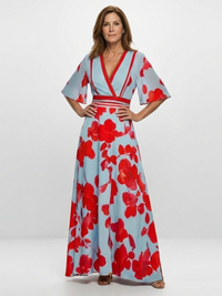 Sofia | V Neck Floral Maxi Dress