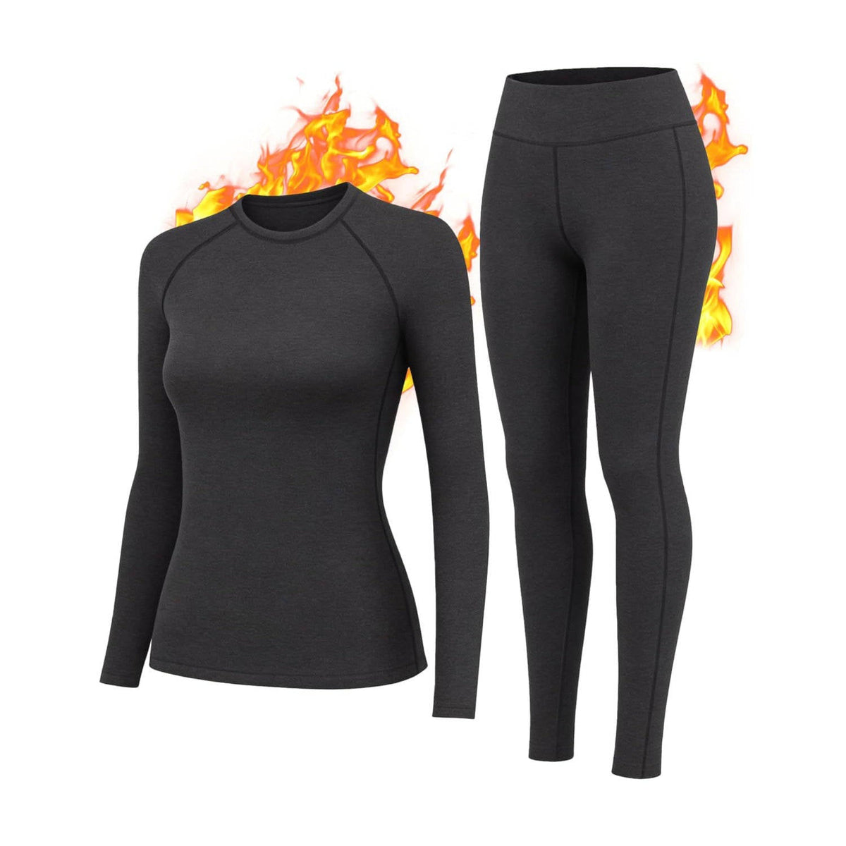 Womens Thermal Underwear, Fleece Lined Leggings Long Johns Set for Winter Cold Weather Warmth
