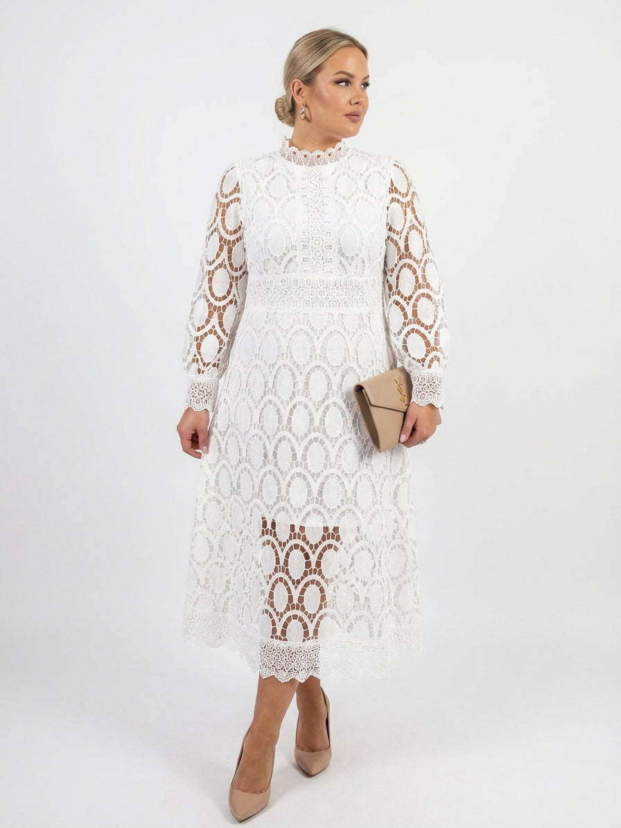 Harper | High-Neck Lace Maxi Dress