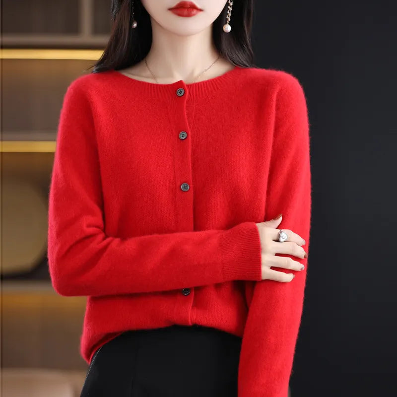 Ethan | Merino Wool Crewneck Cardigan