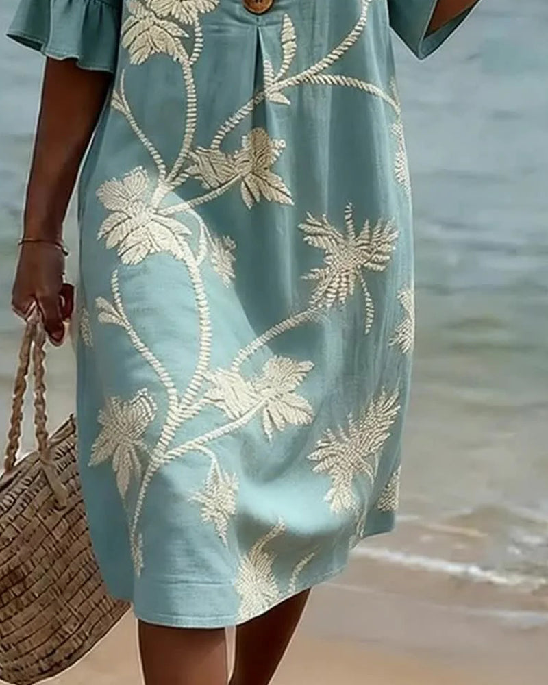 Sofia | A-Line Cotton-Blend Mini Dress
