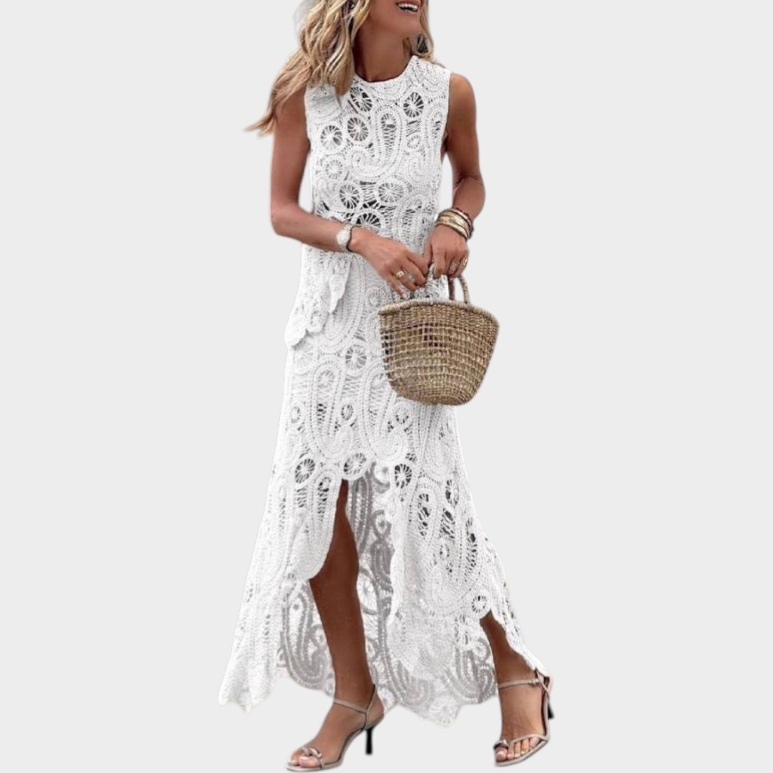 Imani | Sleeveless Crochet Maxi Dress