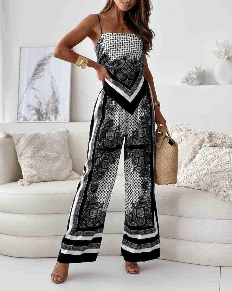 M&H | Vest & Pants Set with Lace-Up Detail