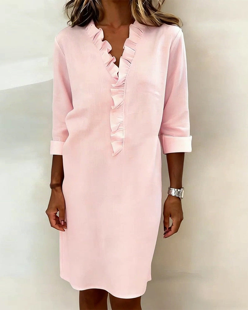 Naomi | Ruffled V-Neck Dress