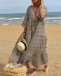 Diamond Pattern Dress with Loose Fit