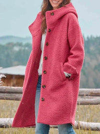 Button-Front Mid-Length Coat