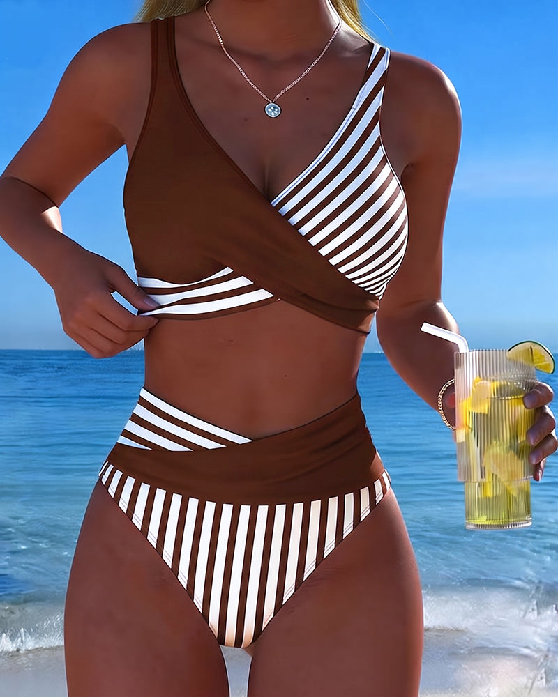 Harper | High-Waisted Striped Bikini